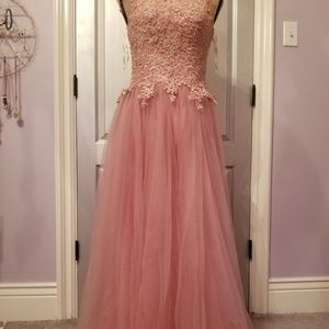 Pink formal floor length dress
